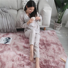 Load image into Gallery viewer, European long hair fashion bedroom carpet bay window bedside mat washable personality blanket Gradient color living room rug